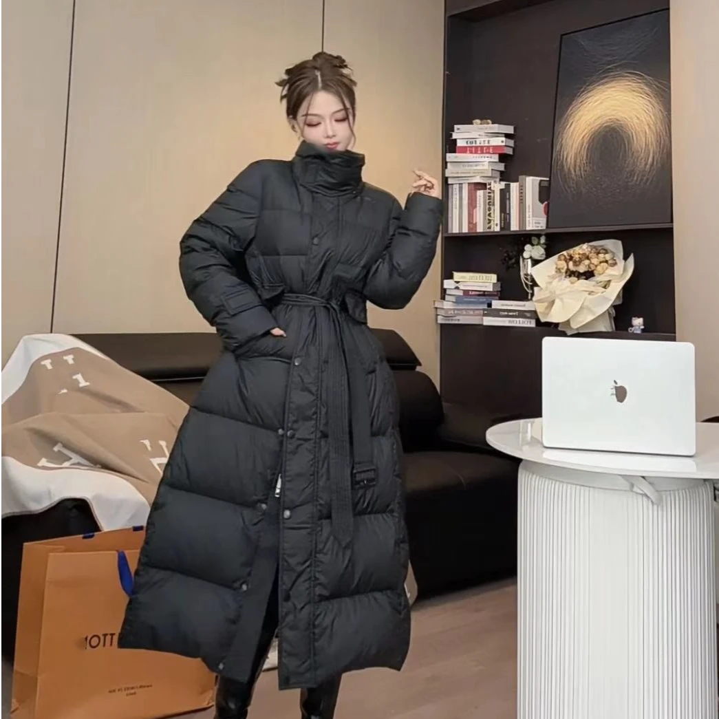 【DAYUNI】新款帽子可脱卸90白鸭绒加厚百搭长款羽绒服系腰带