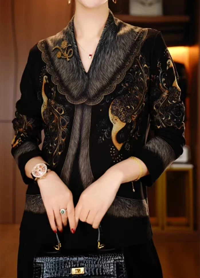 026新高端印花女显瘦显白百搭减龄气质时尚套头上衣