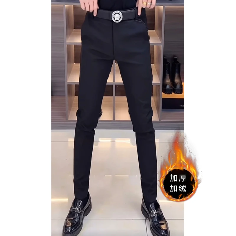 秋季新款简约直筒轻商务西裤高级感小脚裤百搭痞帅修身轻奢锥形裤
