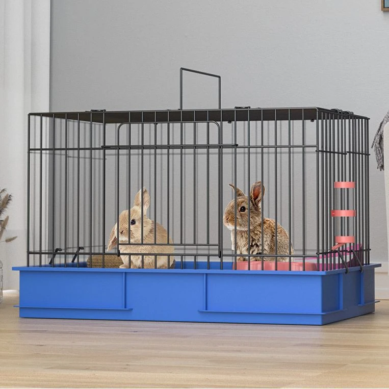 室内家用防喷尿白色铁丝兔笼荷兰猪笼豚鼠笼新型自动清粪兔窝