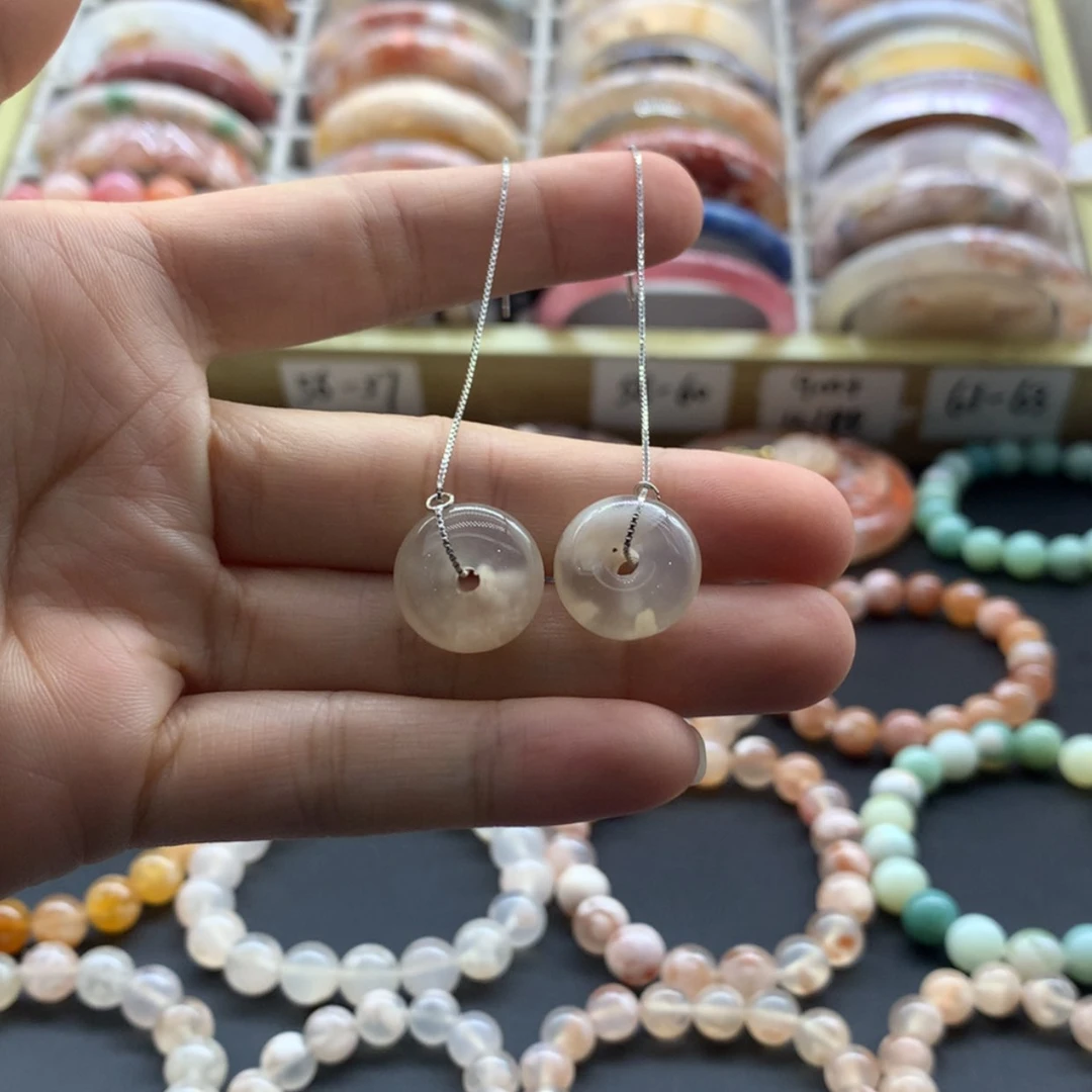 【闪购商品】玛瑙/玉髓耳钉未镶嵌