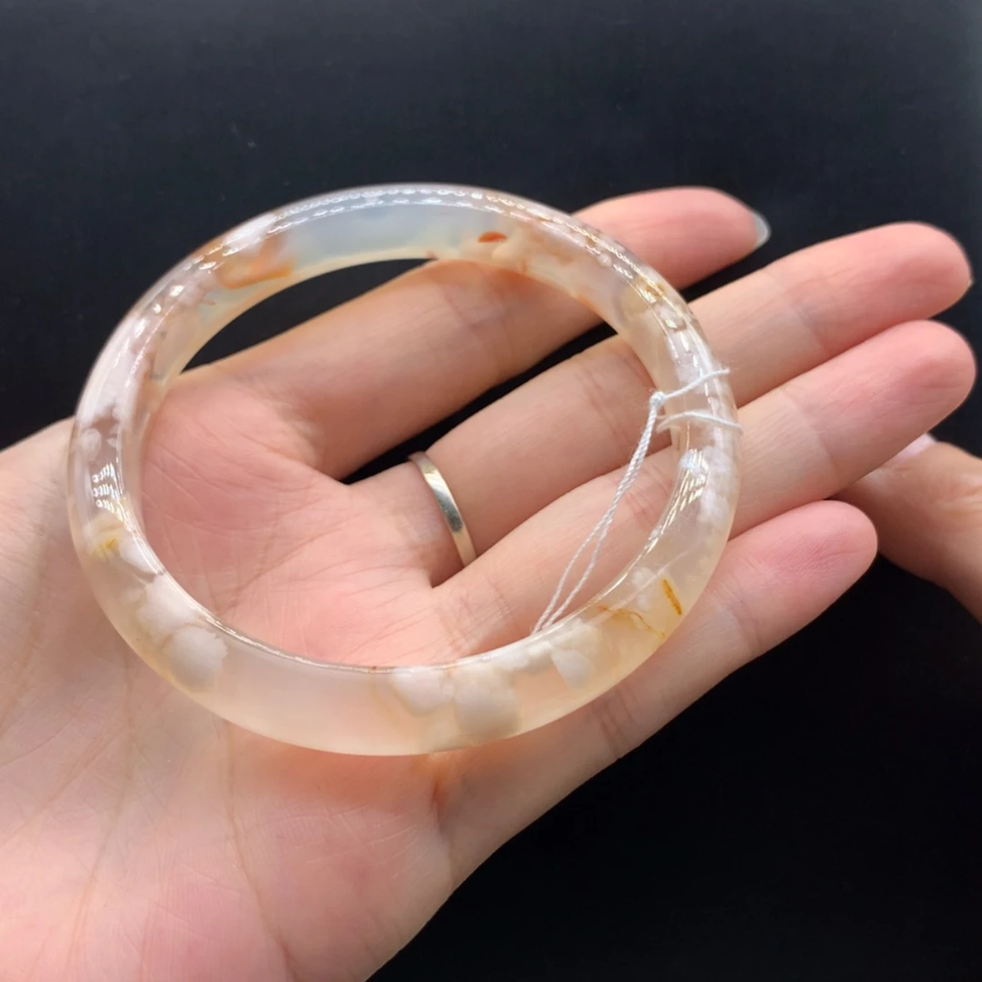 【闪购商品】玛瑙/玉髓手镯未镶嵌彩****气圈57.7