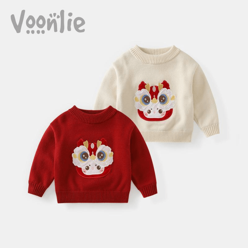 巴拉推荐男女童毛衣秋冬24新款儿童针织打底衫加厚宝宝喜庆时尚