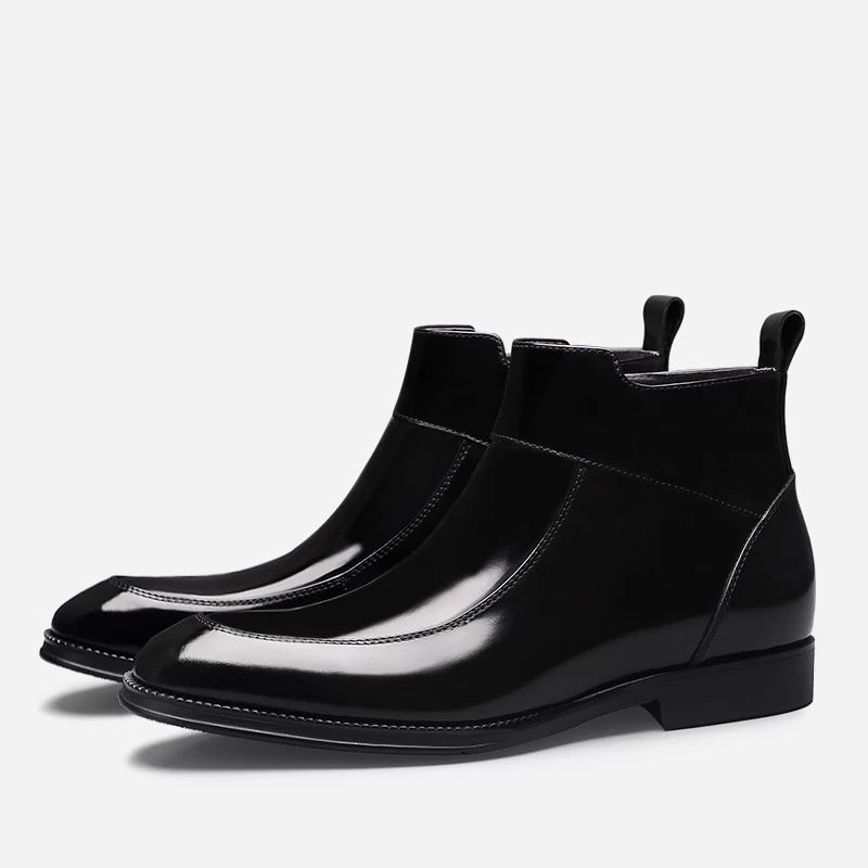 秋冬新款男士商务正装时尚高帮皮靴真皮英伦风短靴切尔西靴子