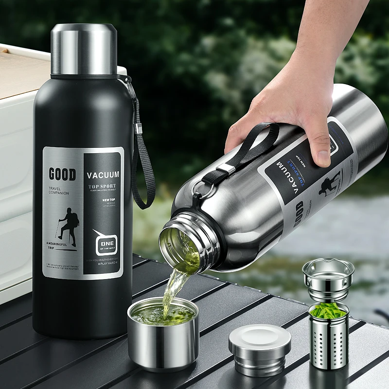 suohe/索赫保温杯大容量不锈钢户外保温壶便携车载旅行保冷水杯子