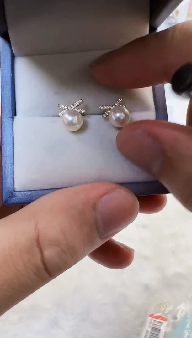 【闪购商品】海水珍珠AQ银S925镶嵌海水珍珠耳钉@@GP468