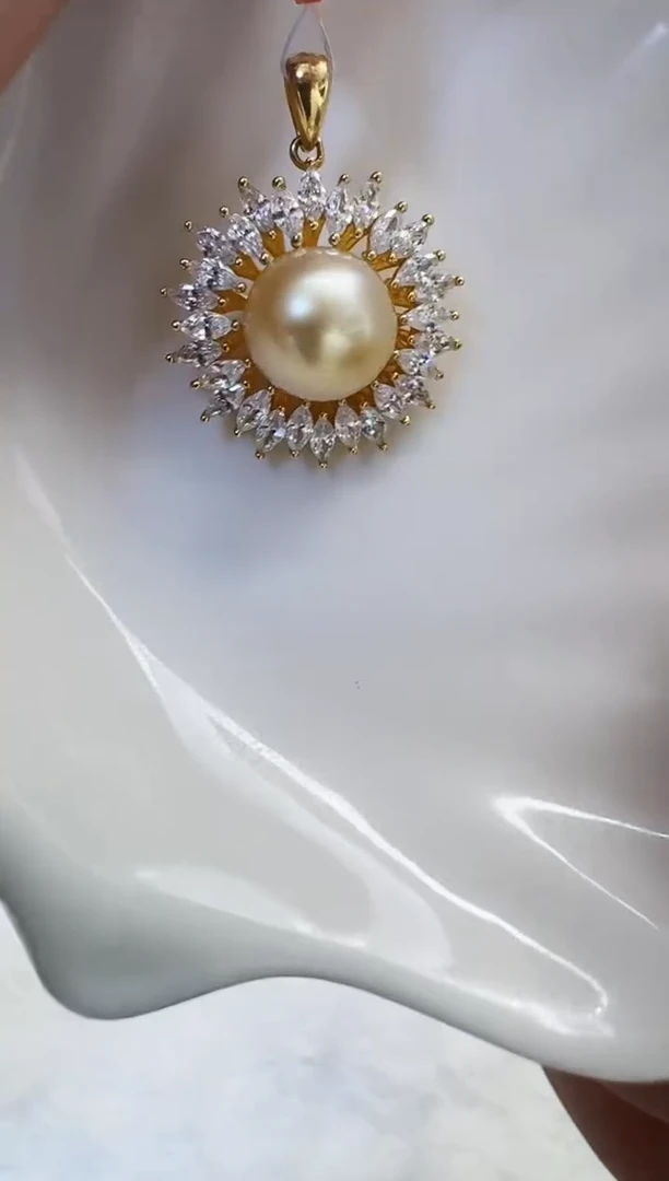 【闪购商品】海水珍珠AQ银S925镶嵌海水珍珠吊坠@@YD022