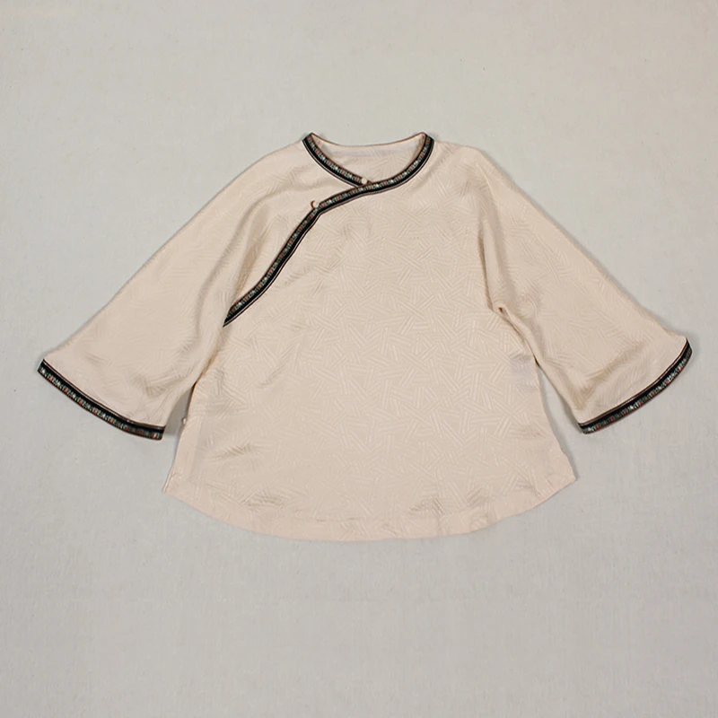 【步莲】复古新中式纯手工桑蚕丝中国风提花斜襟女士上衣