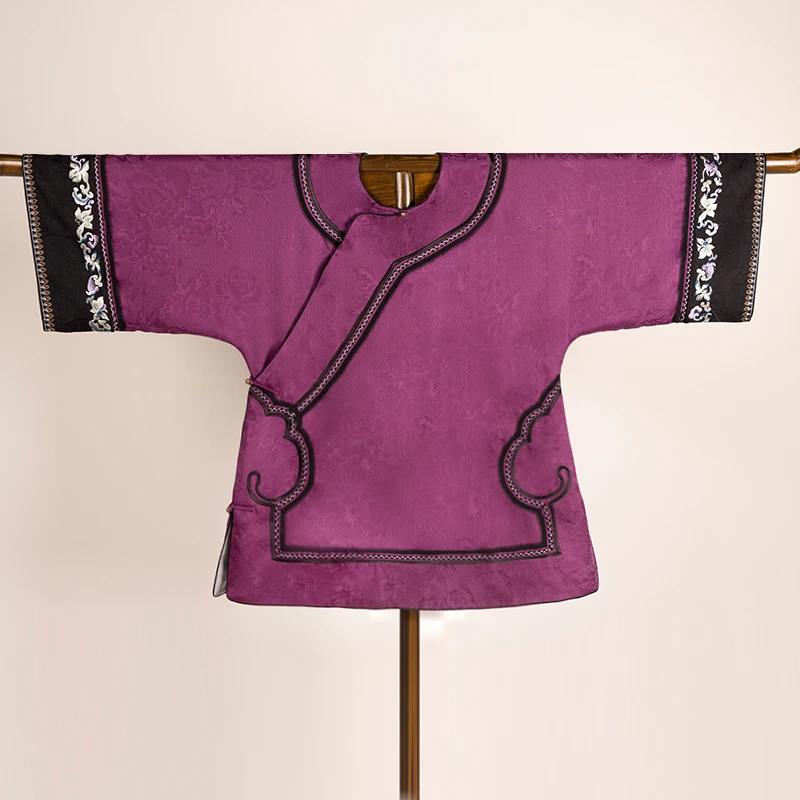 【紫姝】复古新中式纯手工桑蚕丝香云纱中国风提花斜襟女士上衣