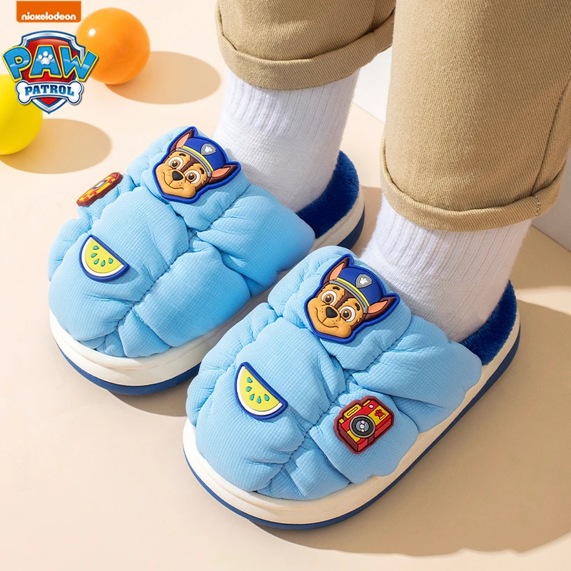 汪汪队立大功儿童棉拖鞋新款女孩卡通可爱冬男童拖鞋防滑加绒棉鞋