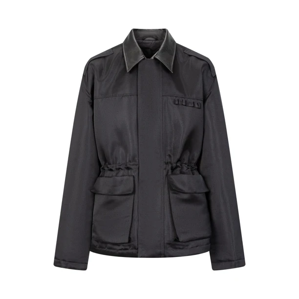 WHITE ABYSS 廓形皮领夹棉外套