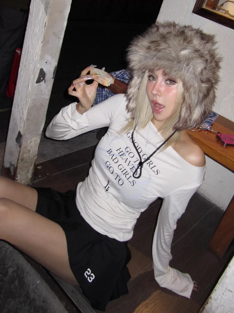 LostJaney美式标语修身天丝混纺长袖百搭TEE长袖T恤