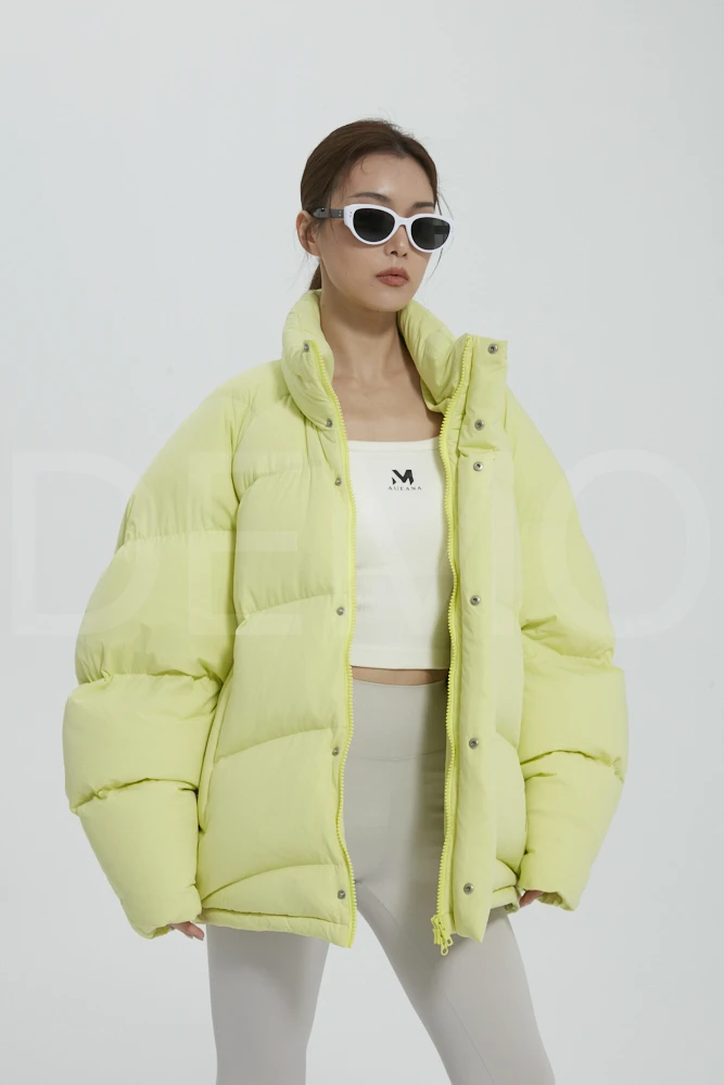 【MH-273】短款羽绒服时尚休闲宽松加厚保暖立领冬季百搭纯色95鹅绒