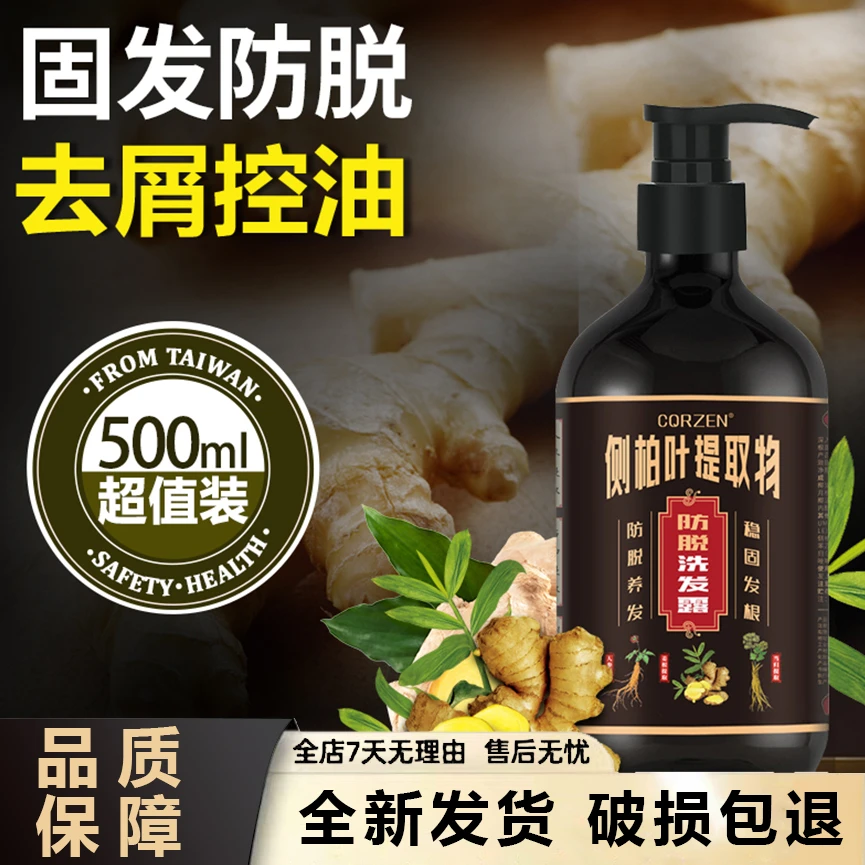 姜汁防脱去屑洗发露何首乌侧柏草本精华控油滋润清爽养发洗发水