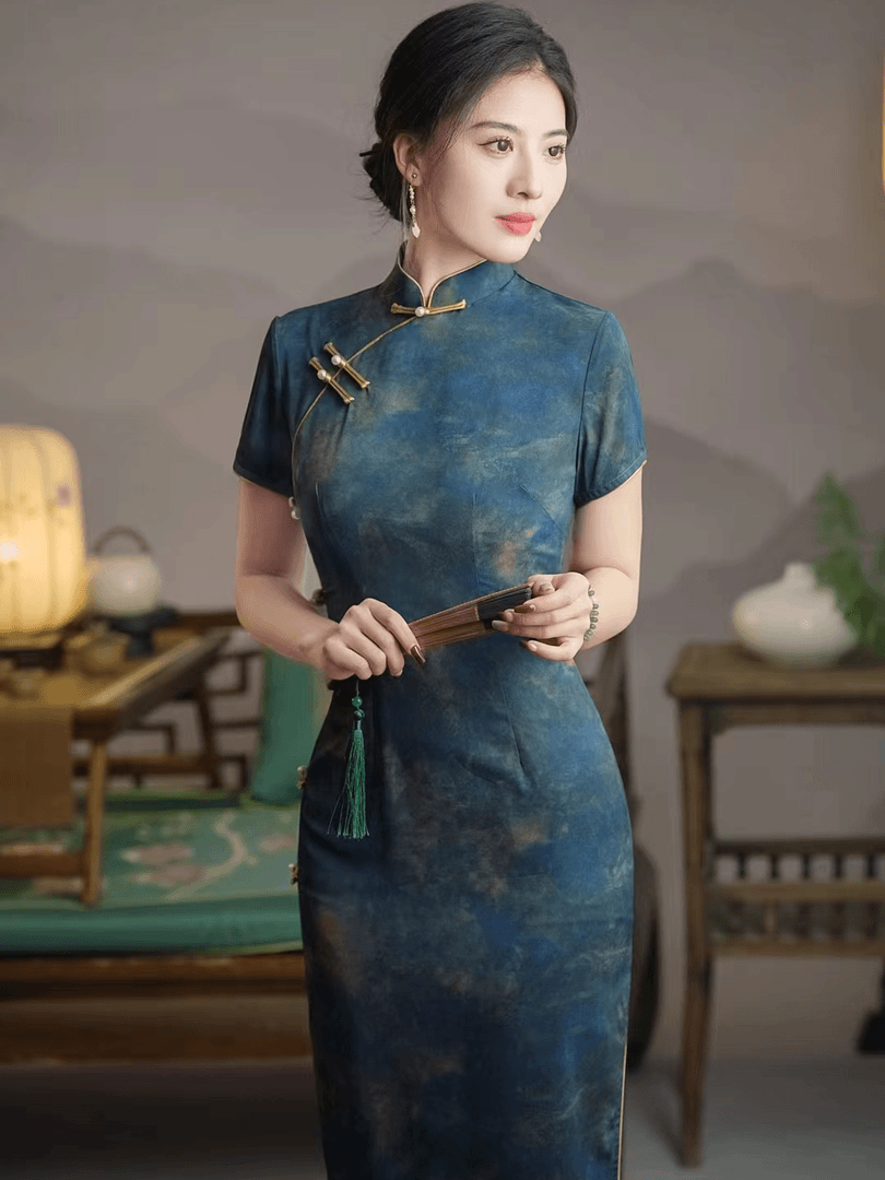【锦云】中国风春秋复古优雅气质修身旗袍A9