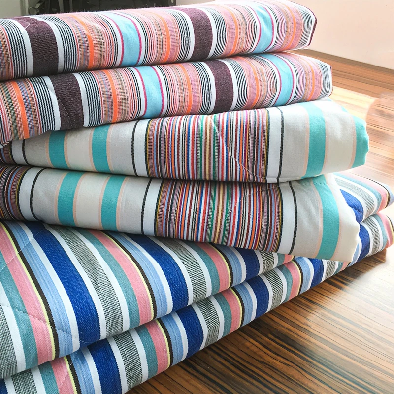 棉老粗布被子春秋冬被单双人被褥子学生加厚成人条纹格子单人睡单