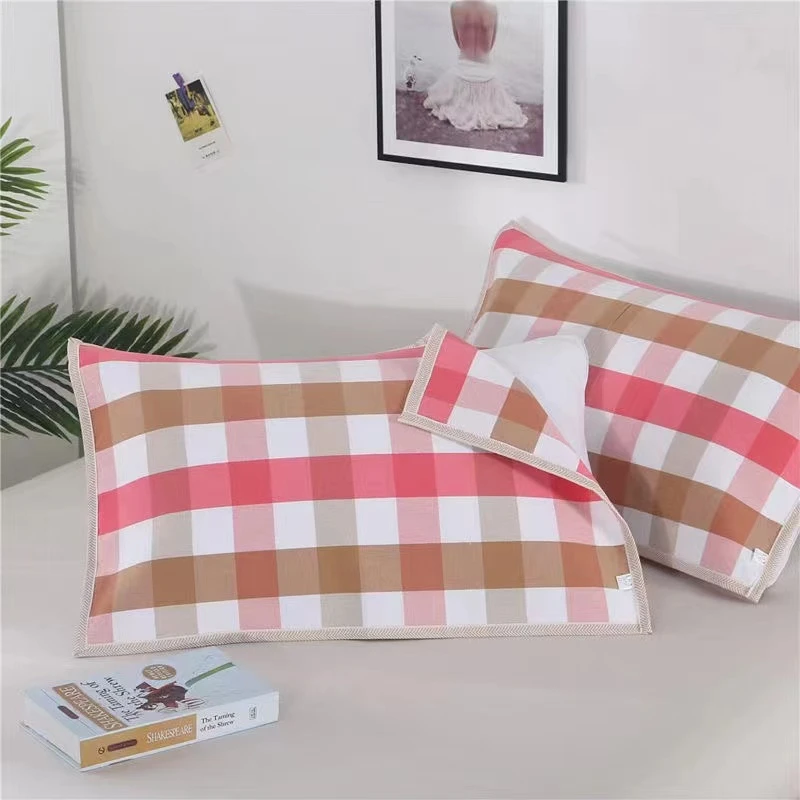 双面包边纯棉 老粗布加厚凉席枕巾透气吸汗加大四季通用高档床单