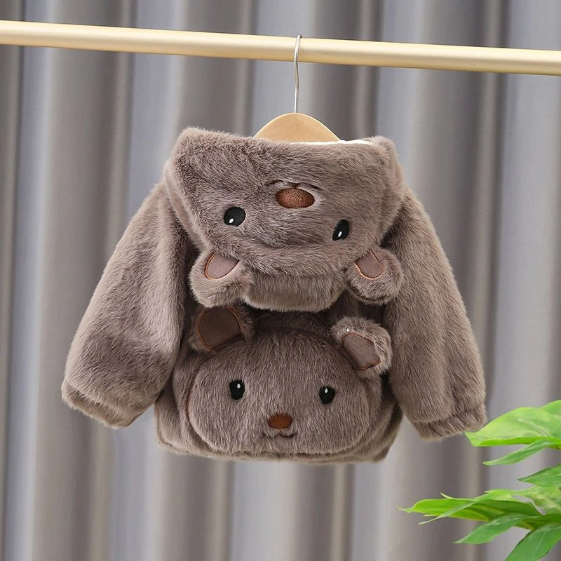 【巴啦甄选】宝宝加绒外套秋冬男儿童毛毛衣上衣婴儿女童冬装加厚