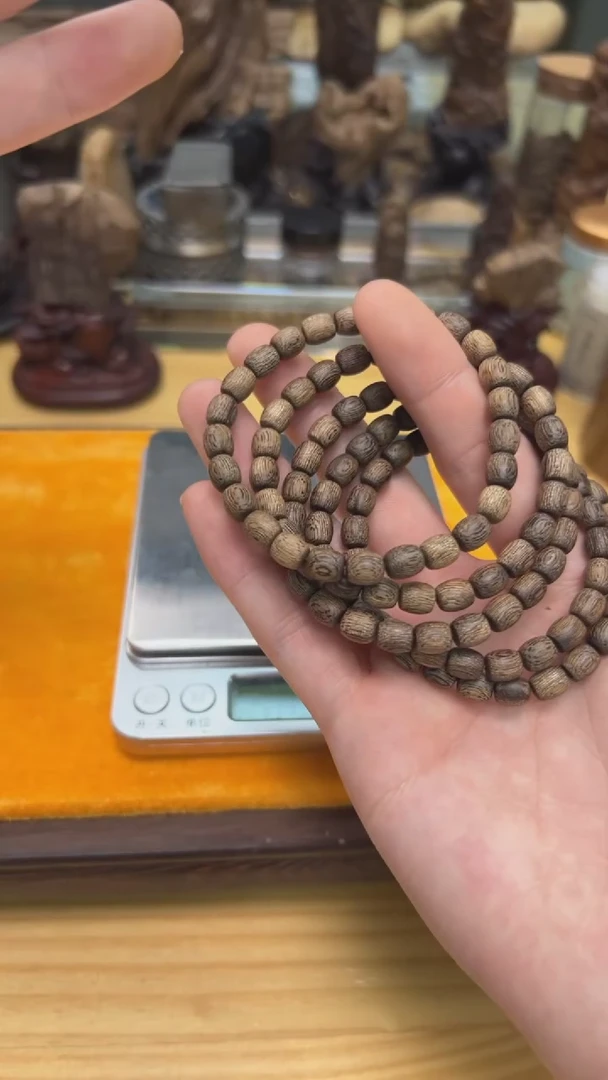【闪购商品】沉香手串文莱软丝蛇皮纹老型珠单圈（多样性发其一）