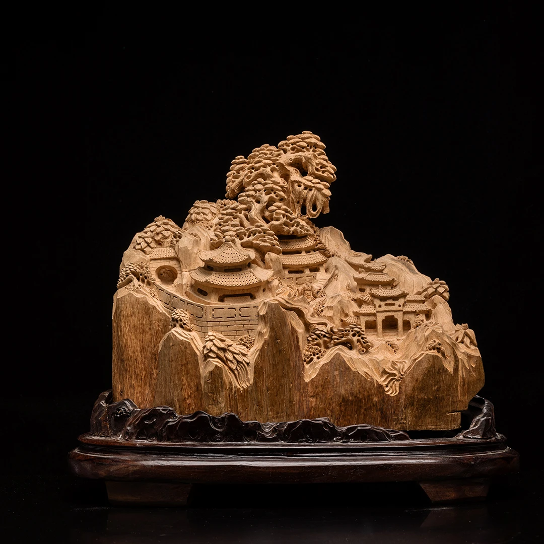 沉香【山居秋鸣】加里曼丹原料 1100g 收藏级摆件