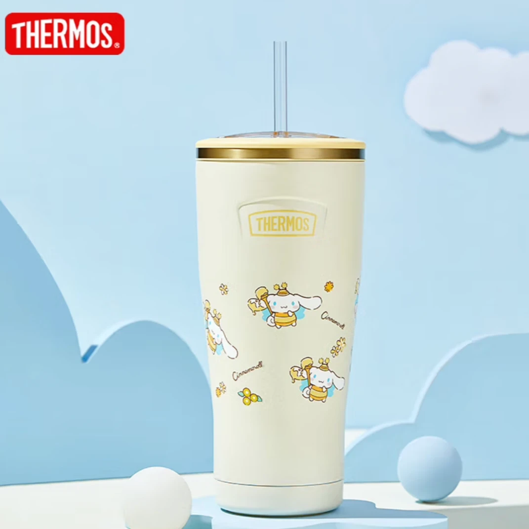 【A等品微瑕】膳魔师大耳狗蜜蜂吸管杯850ml黄色 TEMF-850-Honey
