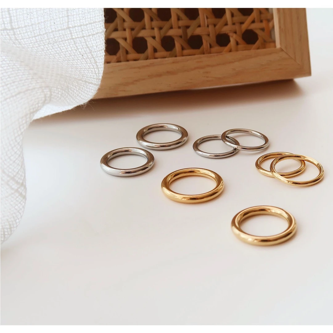 钛钢戒指 叠戴戒指 素圈扳指石戒指叠戴用 可洗手高保色24秋冬新