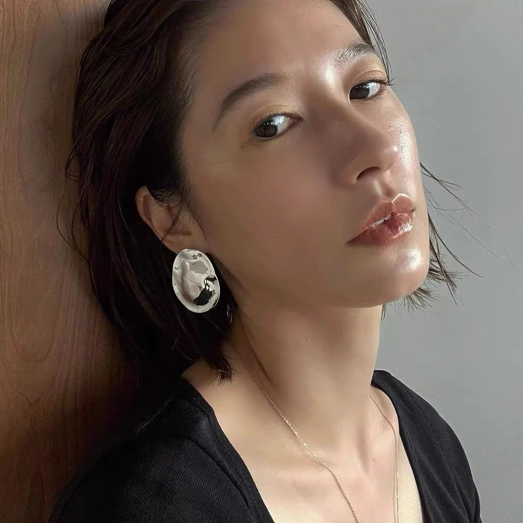 铜合金耳饰 松本惠奈同款合集时髦感不规则夸张大潮酷耳环