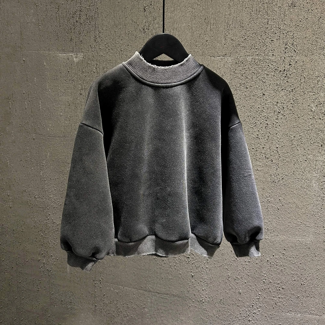 Promising做旧砂洗破洞儿童装卫衣内搭打底百搭韩版宽松7032