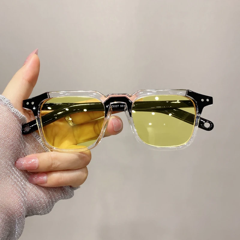 IVE/爱.唯依复古韩版新款太阳小方框米钉墨镜女潮个性眼镜男18058