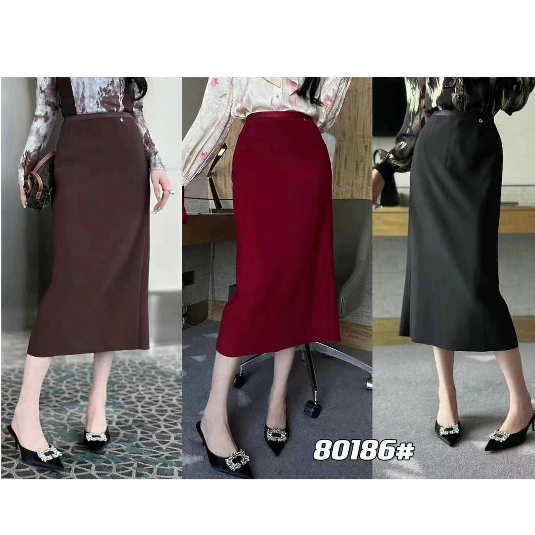 80186款时尚简约高端大气遮肉显瘦半身裙