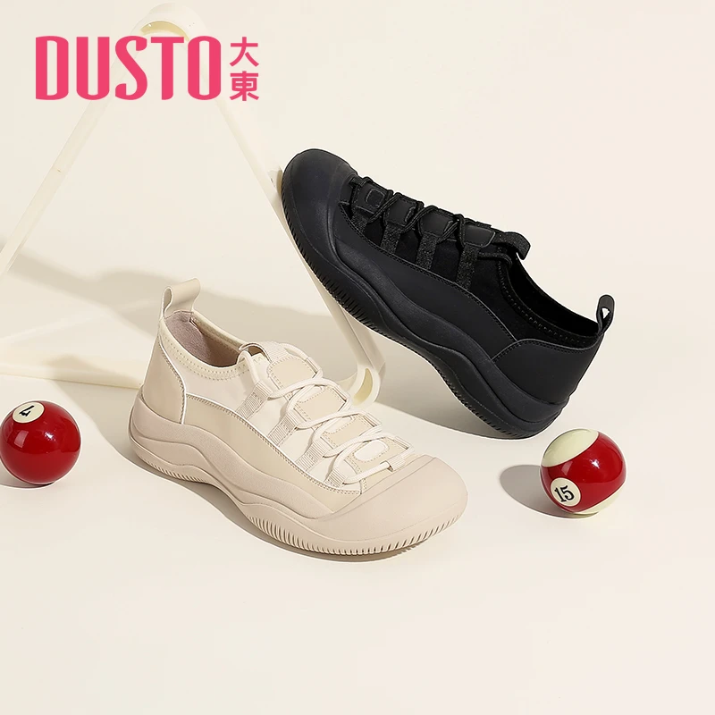 DUSTO/大东老爹鞋女2024年秋季新款系带圆头休闲运动鞋女鞋0668