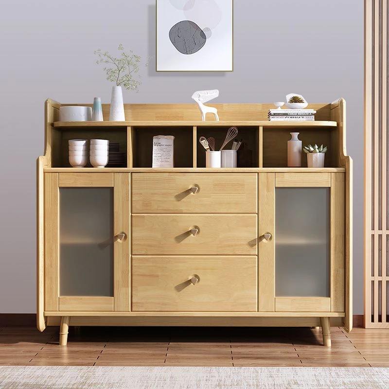 北欧全实木餐边柜家用靠墙储物柜现代简约小户型客厅茶水酒柜碗柜