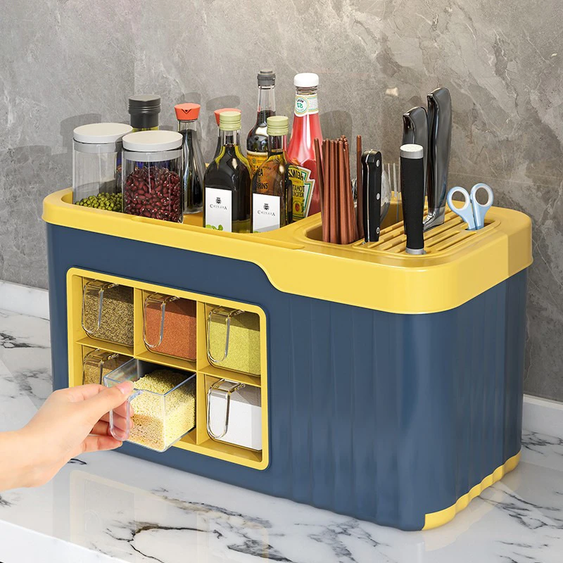 厨房调料置物架筷子刀架台面多功能调味厨具用品收纳架沥水储物柜