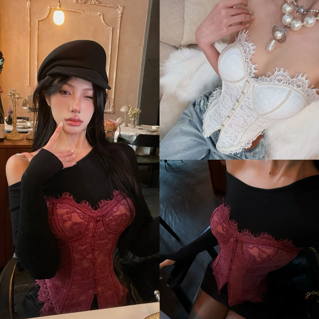 牛牛 【波尔多葡萄酒】显瘦修身秋冬复古上衣半身裙套装N24B3696