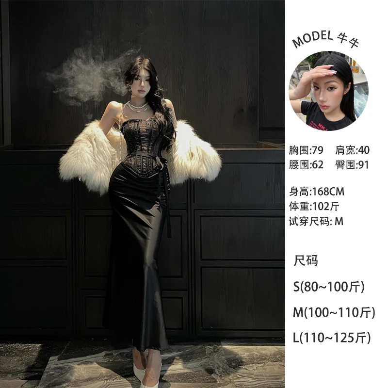 牛牛 黑色亮片鱼骨胸衣N24B1113