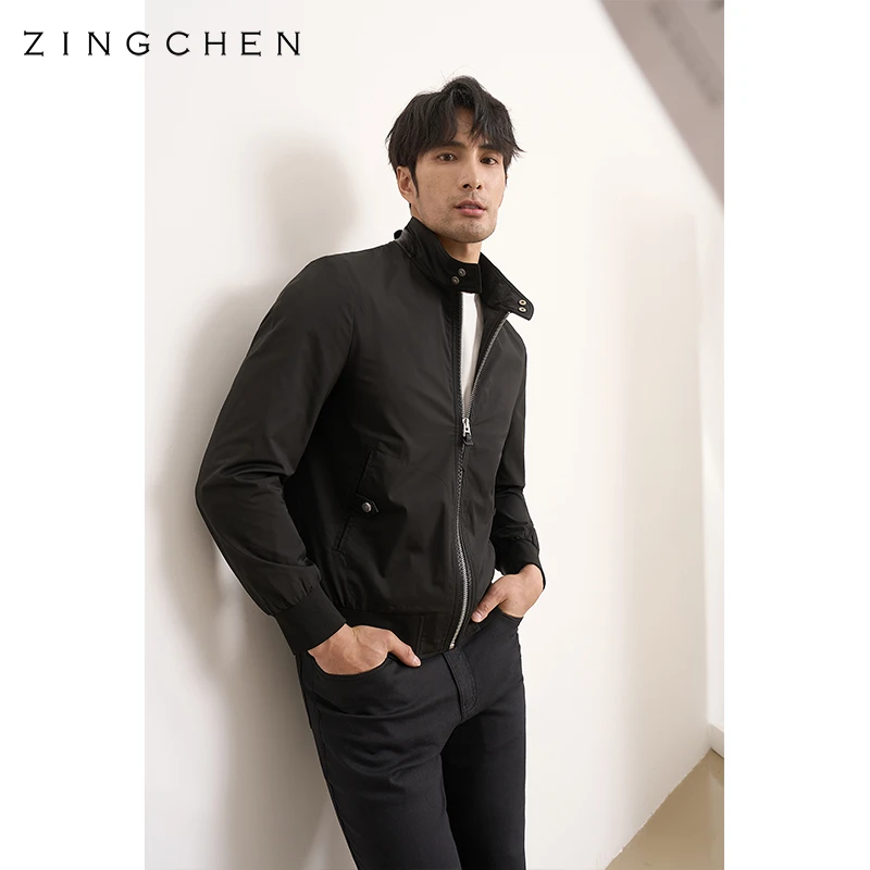 【23新款防水防污面料】ZINGCHEN拼皮G9哈灵顿夹克 春秋男士外套