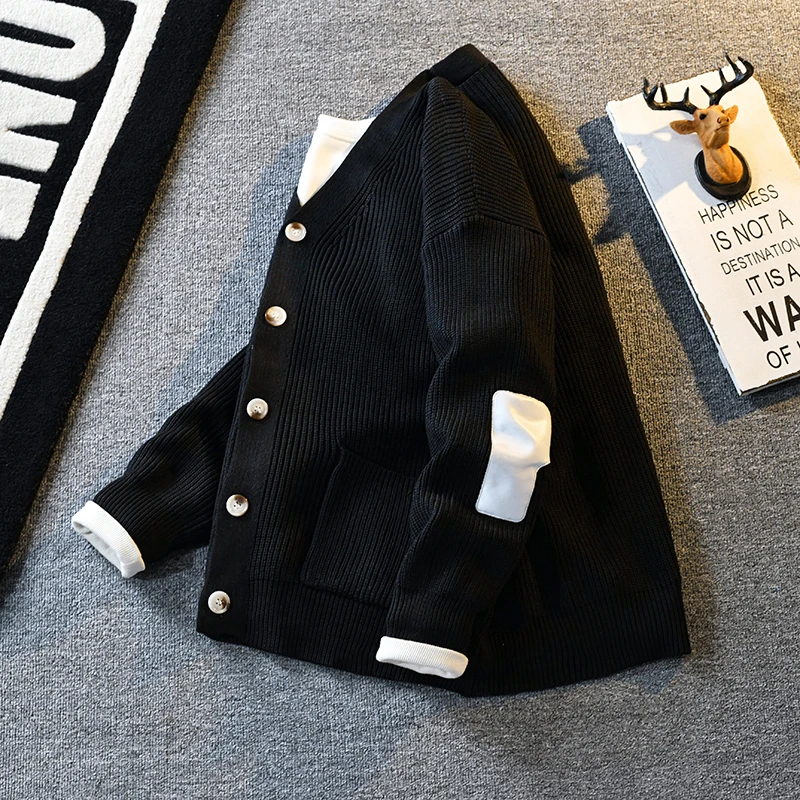 秋冬季高级感针织衫男士韩版潮流重磅加厚开衫毛衣复古休闲毛衣男