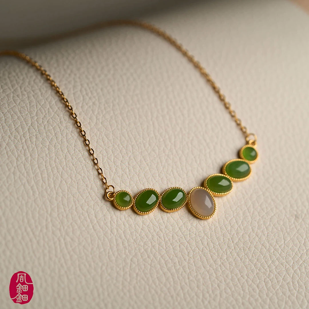 周钿钿®|云缨|天然碧玉烟紫蛋面S925银设计款一体链多样性发其一