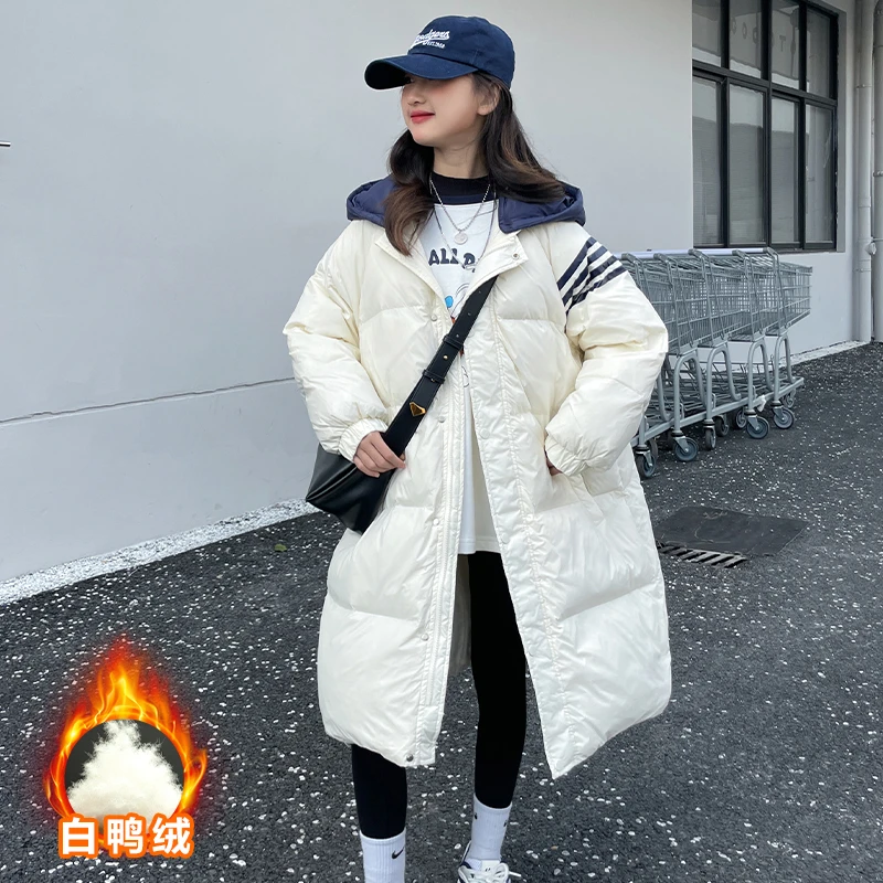 巴拉童年女童羽绒服秋冬款2024新款洋气大童冬季加厚90白鸭绒儿童
