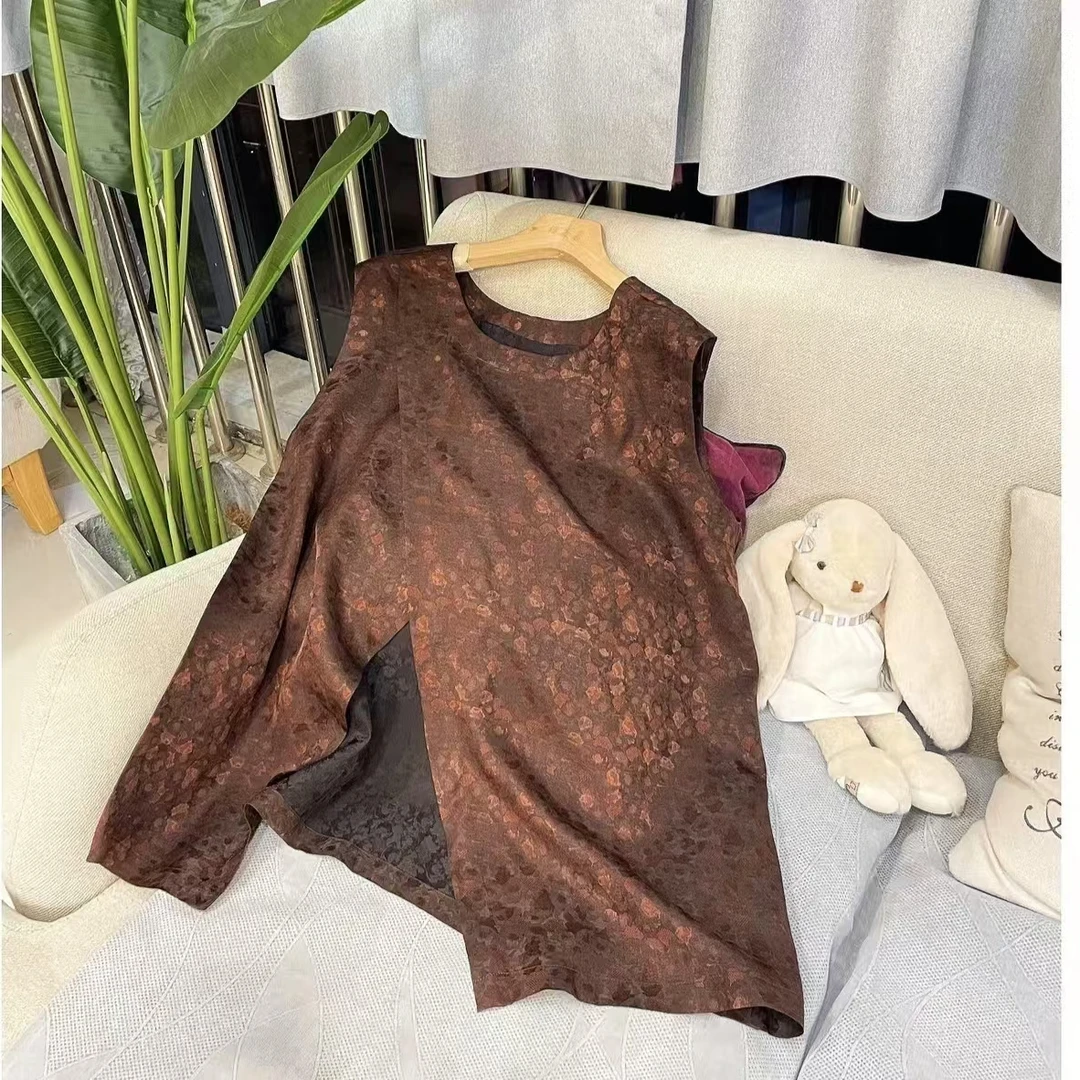 DY1722樱美嘉香云纱花罗桑蚕丝100前后两穿夏季女装上衣