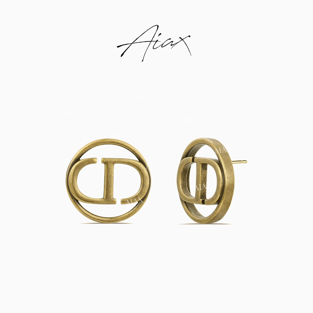 铜合金耳饰 法式轻奢气质金属风经典时尚百搭个性镂空耳环TSL1179