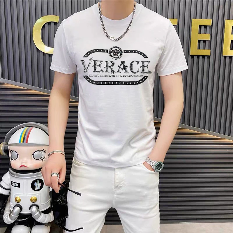 男士百搭短袖t恤夏季半袖体恤潮黑白色圆领上衣服打底衫修身男装