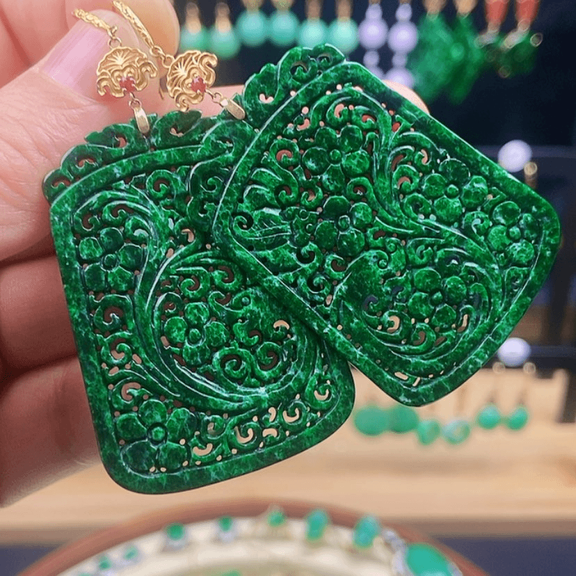 【闪购商品】翡翠耳饰18K金镶嵌