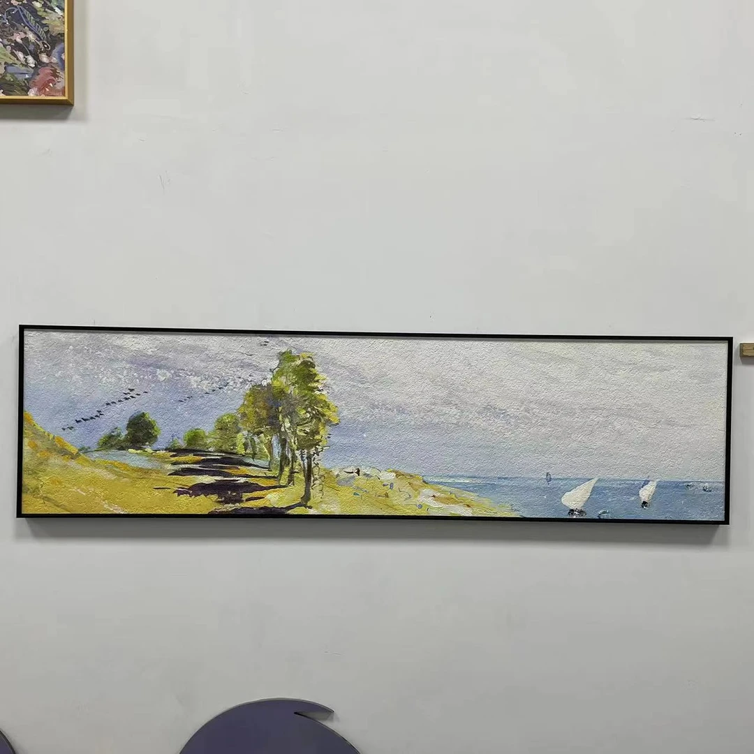油画砂岩添笔油画走廊过道客厅现代简约风景大树床头画40150