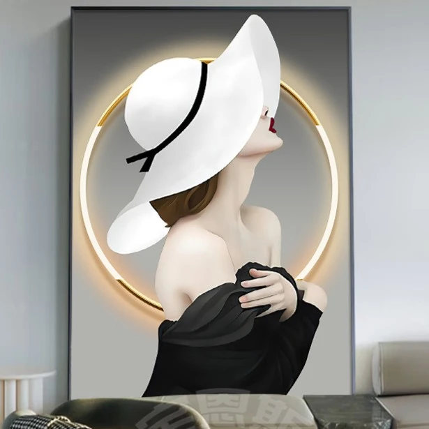 客厅现代简约美女装饰画餐厅玄关走廊卧室壁画挂画美女80120