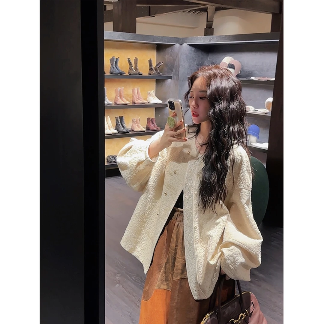 三吉黑花 【凛冬】新中式国风外套女春秋款2024新棒球服独特超好看