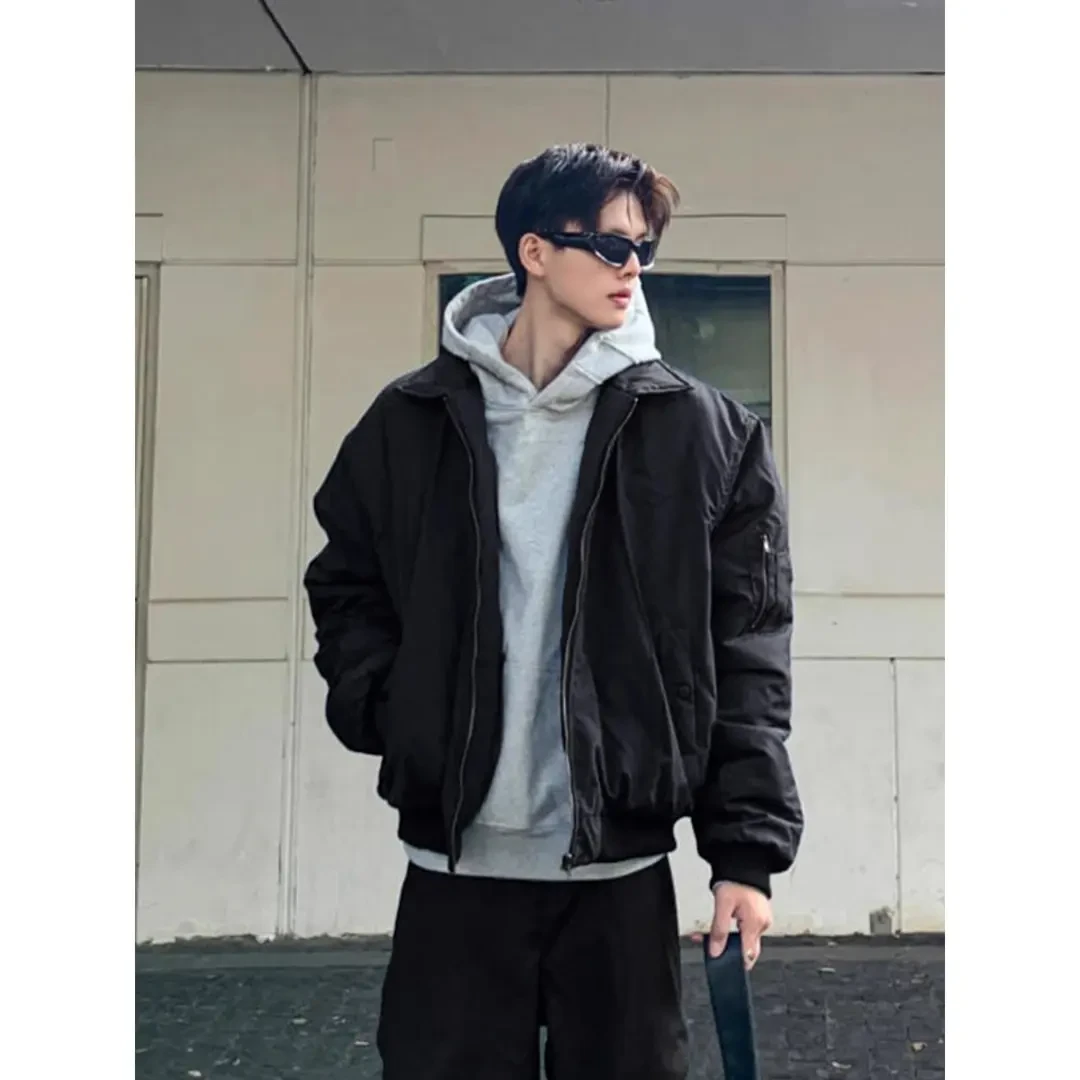 美式bomber飞行夹克男款春秋高街cleanfit外套潮牌复古翻领棒球服