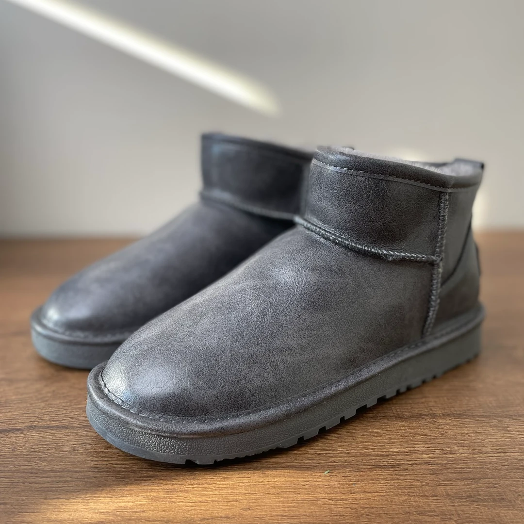 男士雪地靴男款休闲百搭加绒保暖冬季皮毛一体男款时尚休闲靴K