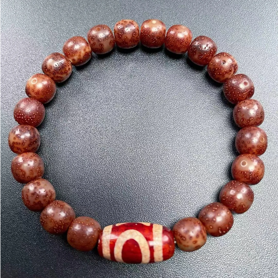 玉化星月 粉皮海南果冻料星月原生态手串单圈文玩男女款
