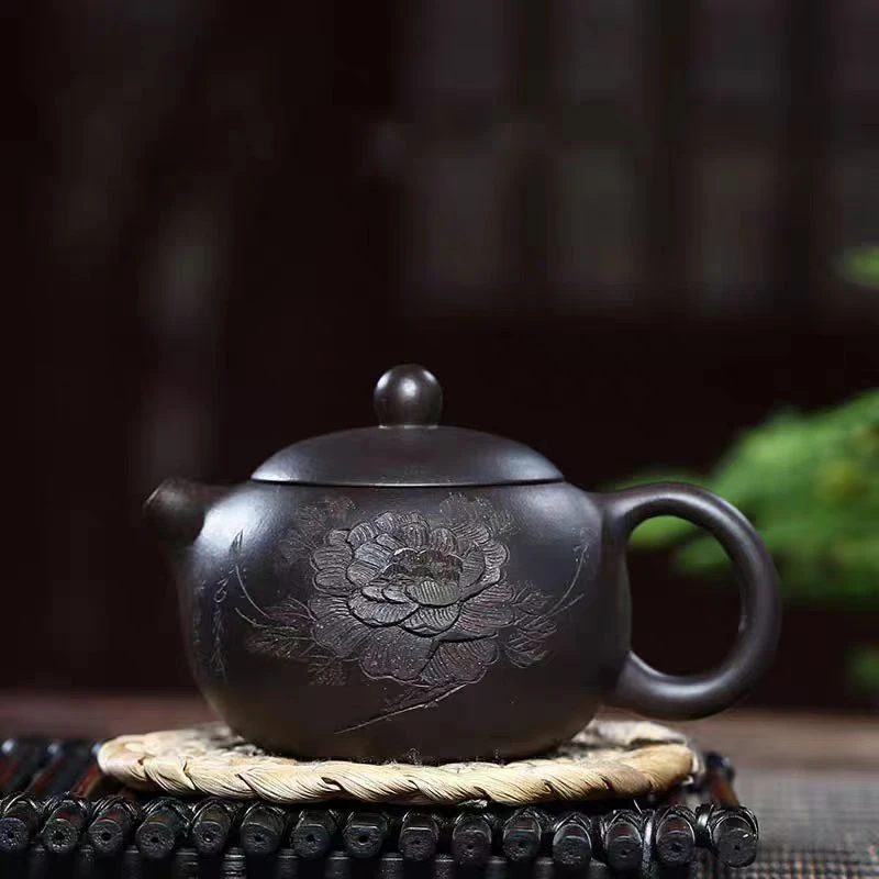 紫砂壶牡丹小西施石黄泥